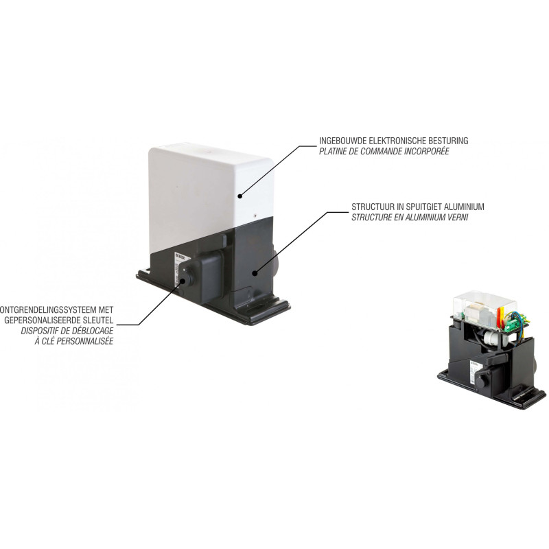 PASS 640E GiBiDi pour portails coulissants jusqu’à 600 Kg