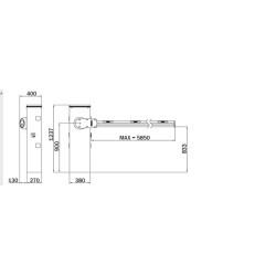 Barrière BIONIK 6 BRUSHLESS à 36 Volts DC pour barrière jusqu’à 6 mètres avec centrale de commande incorporée à encodeur absolu