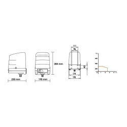 SET H23/284 ensemble KIT avec 2 motoréducteurs électromécaniques à bras articulés 230V AC irréversibles, pour portails à battant