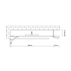 Set 2 rails à chaîne de 3 mètres avec moteur de 650N avec centrale de commande, support et accessoires