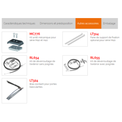 Set 1 rail à chaîne longueur 3 mètres (divisé en deux) avec moteur de 650 N avec centrale de commande, support et accessoires.