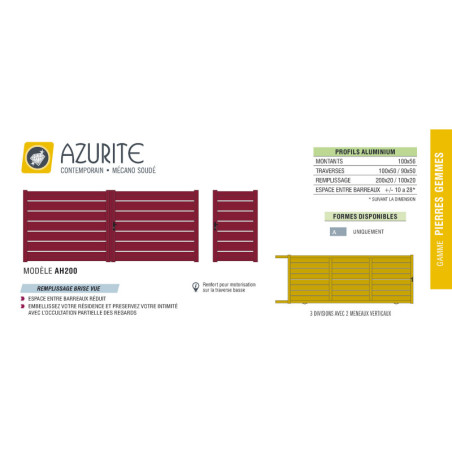 Portail Aluminium AZURITE Pierre Gemmes