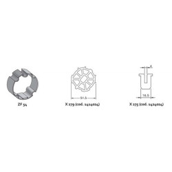 PC45-ZF54 Poulie & Couronne ZF54 pour moteur tubulaire Ø45 ACM