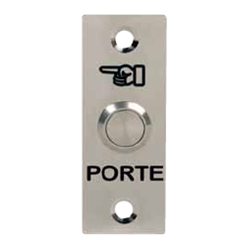 Bouton poussoir acier inoxydable pictogramme main et porte